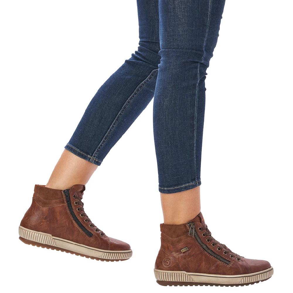 Remonte Schnürboots Plateau Schnürstiefelette Boots In Crash-Optik Kaufen