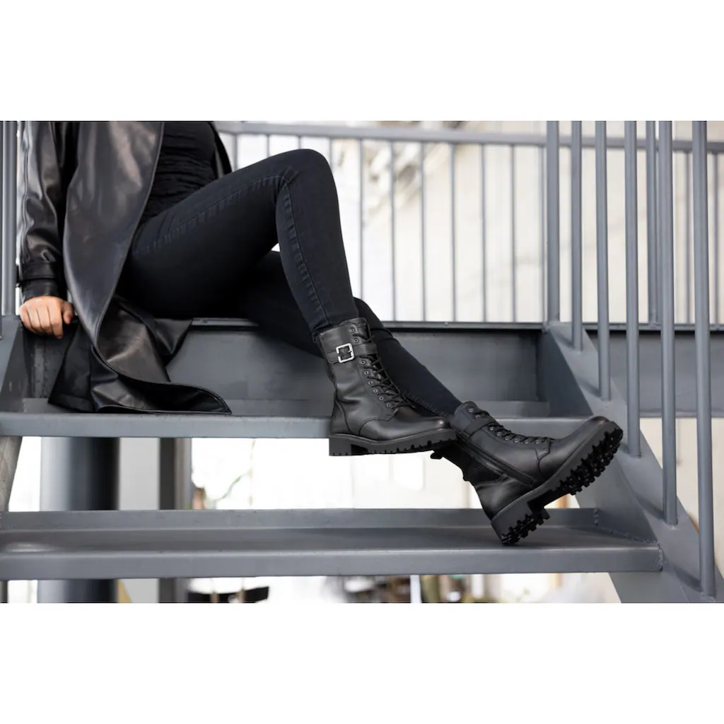 Remonte Schnürstiefelette Blockabsatz Schnürboots Mit Zierschnalle ▷ Für