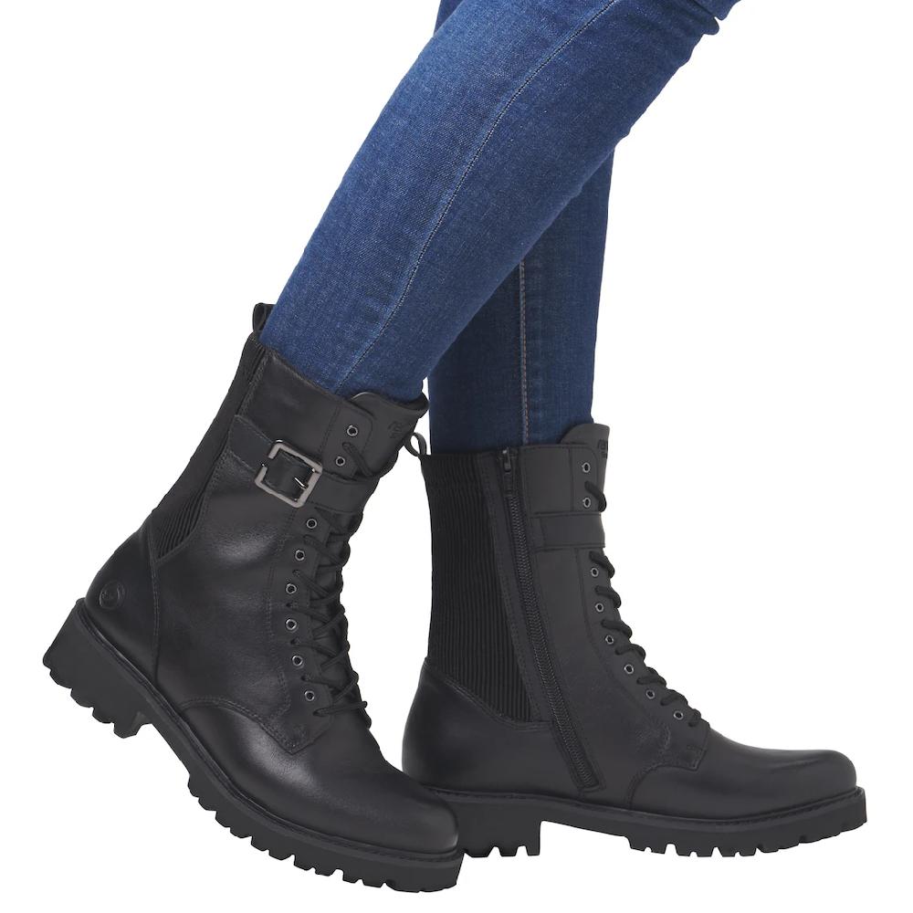 Remonte Schnürstiefelette Blockabsatz Schnürboots Mit Zierschnalle ▷ Für