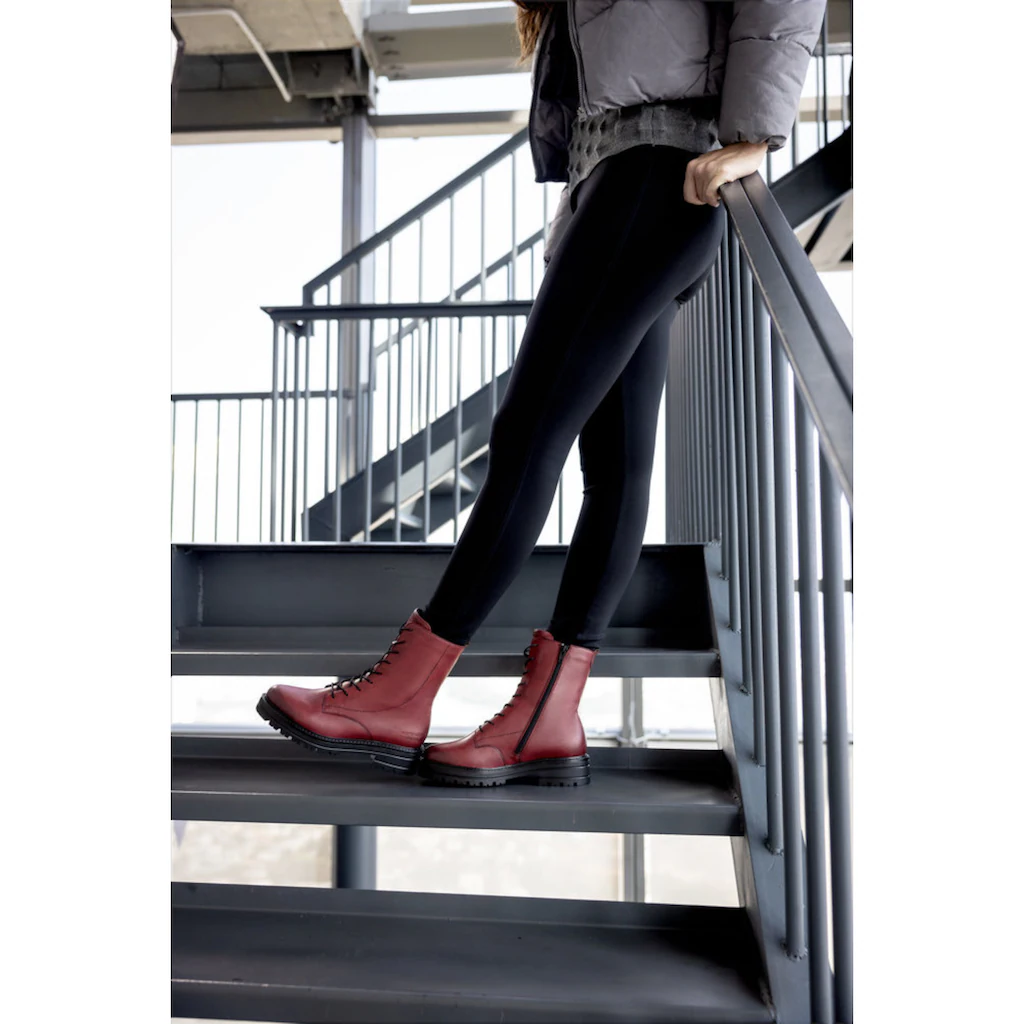 Remonte Schnürstiefelette Blockabsatz Schnürboots Chunky Boots Mit Kontrast-Rahmennaht Kaufen
