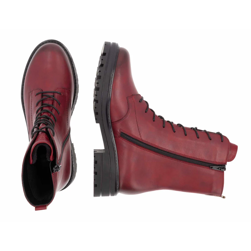 Remonte Schnürstiefelette Blockabsatz Schnürboots Chunky Boots Mit Kontrast-Rahmennaht Kaufen