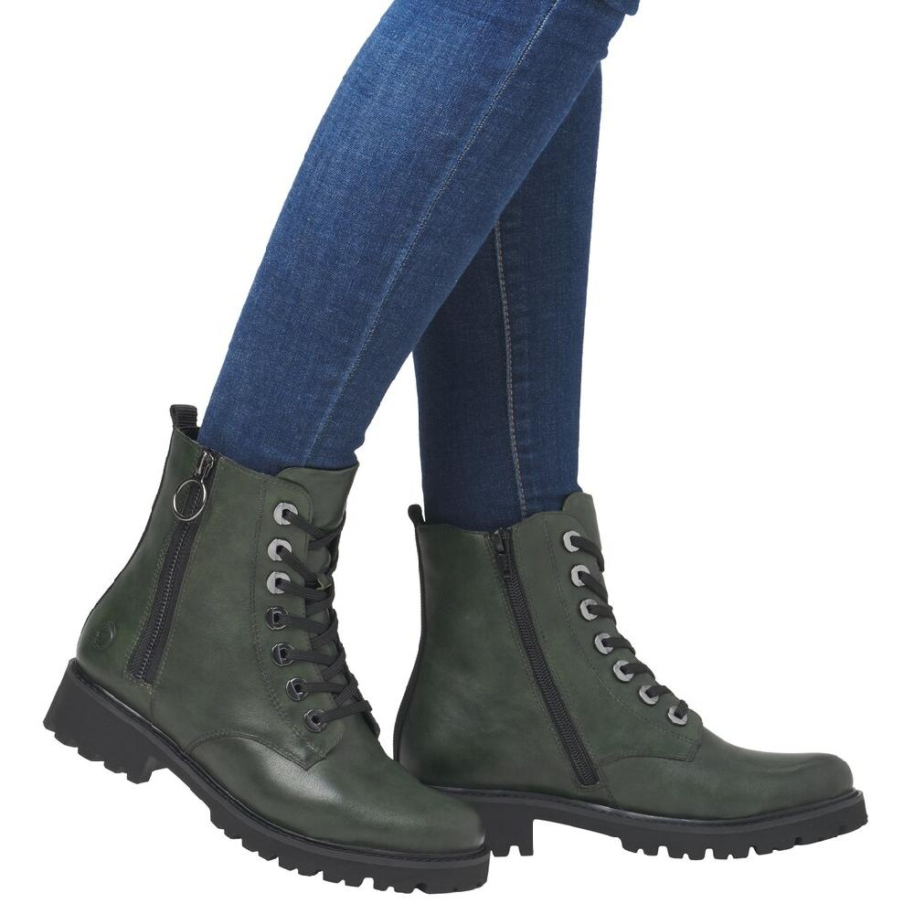 Remonte Schnürstiefelette Blockabsatz Stiefelette Schnürboots Flats Im Used Look Online Kaufen