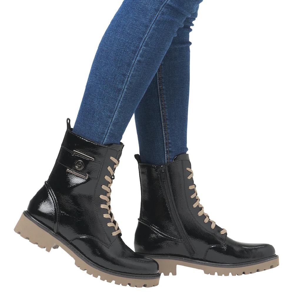 Remonte Schnürstiefelette »Elisabeth Hurley-Collection« Blockabsatz Schnürschuh Mit Praktischem Innenreißverschluss Online Kaufen