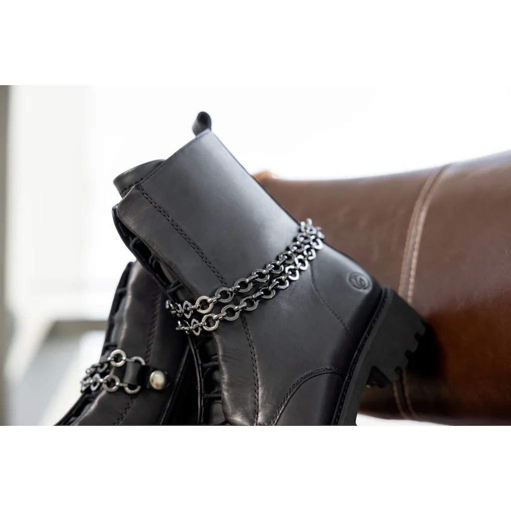 Remonte Stiefelette Blockabsatz Boots Mit Abnehmbarer Zierkette ▷ Für