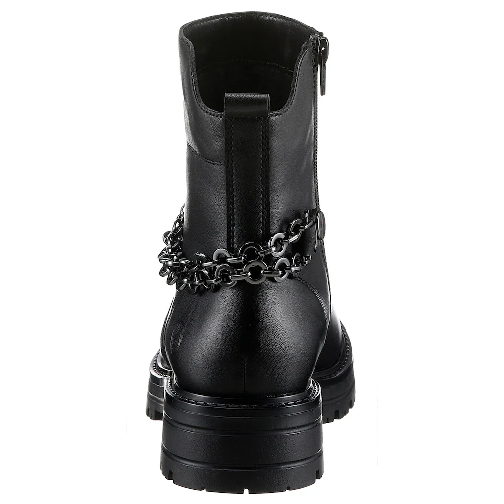 Remonte Stiefelette »Elisabeth Hurley-Collection« Blockabsatz Bikerboots Chunky-Boots Mit Innenreißverschluss ▷ Für