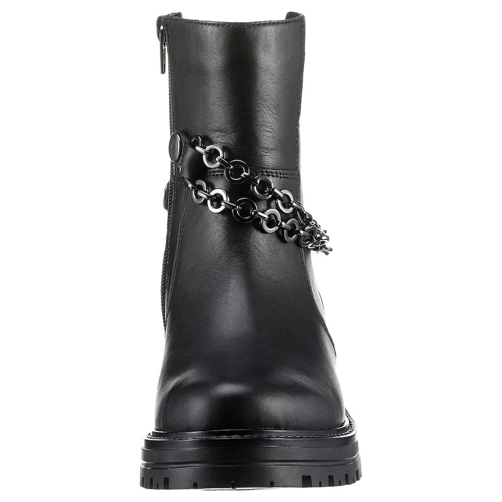 Remonte Stiefelette »Elisabeth Hurley-Collection« Blockabsatz Bikerboots Chunky-Boots Mit Innenreißverschluss ▷ Für