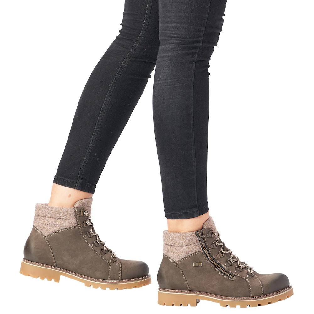 Remonte Winterboots Blockabsatz Outdoorschuh Schnürschuh Im Trendigen Bergsteiger-Look Kaufen