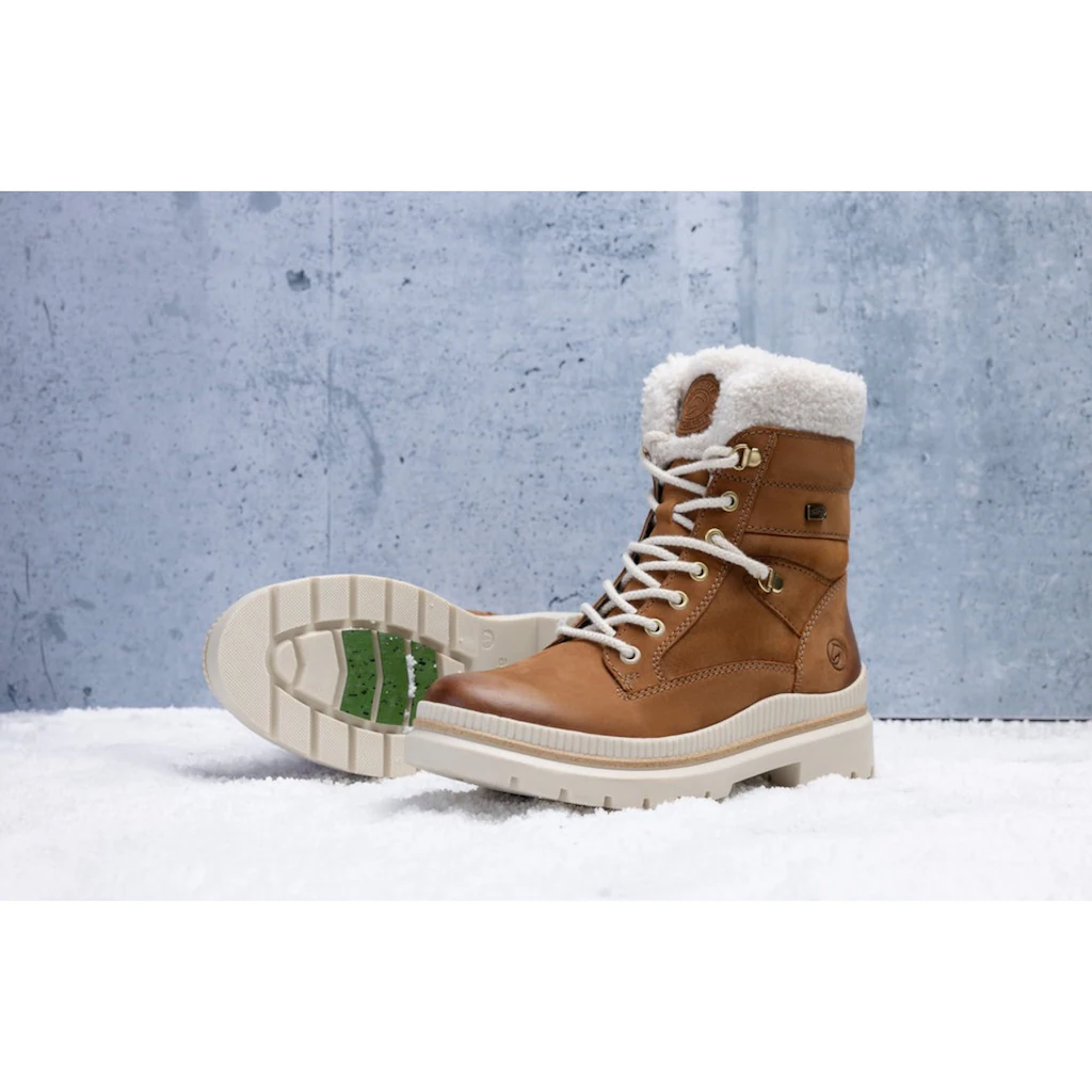Remonte Winterboots Blockabsatz Schnürstiefelette Outdoorschuh Mit Teddyfutter-Besatz Online Bestellen