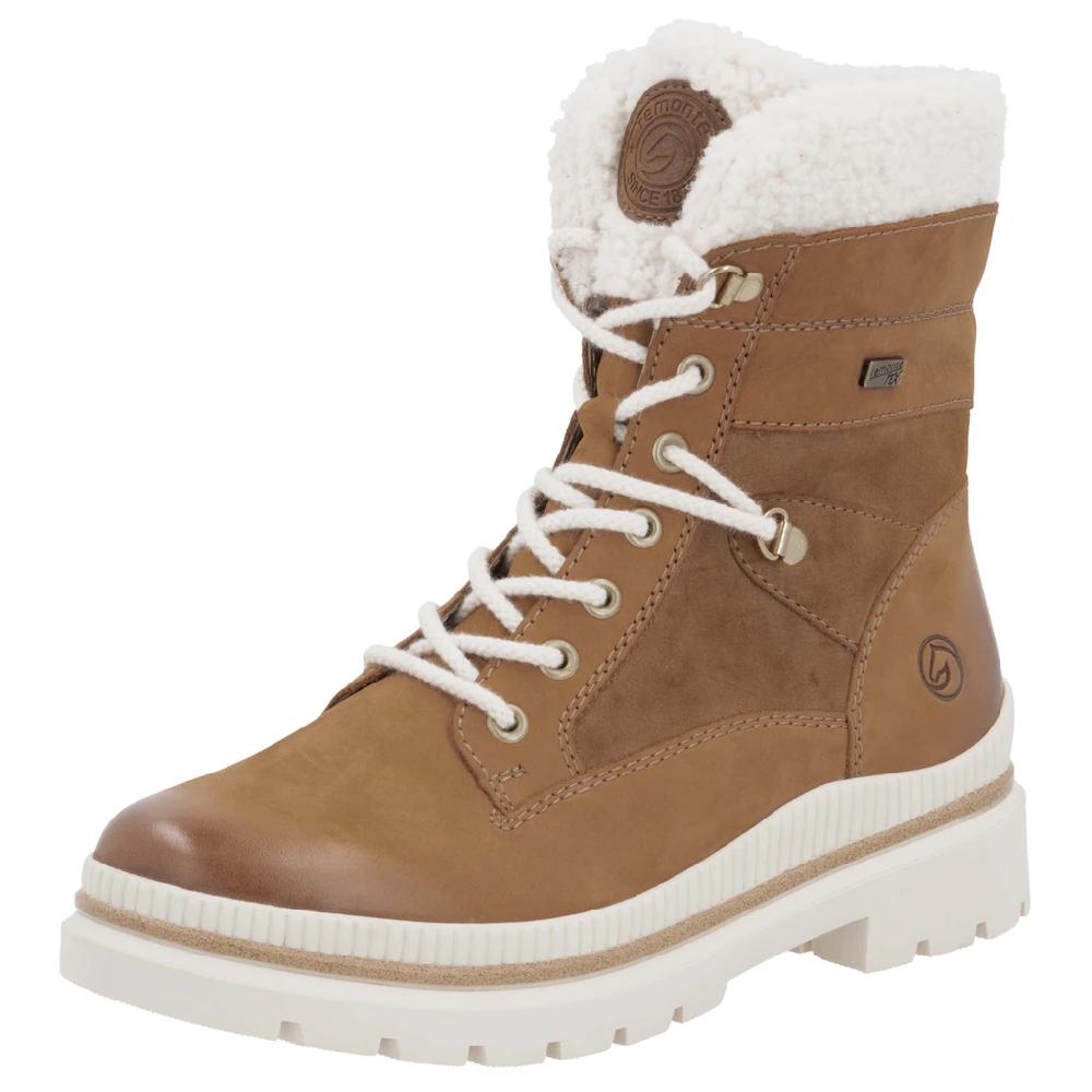 Remonte Winterboots Blockabsatz Schnürstiefelette Outdoorschuh mit Teddyfutter-Besatz online bestellen