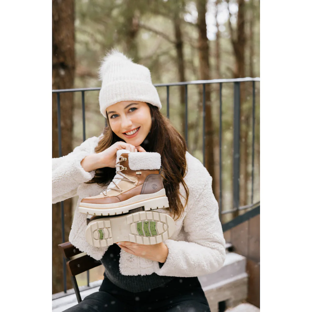 Remonte Winterboots Blockabsatz Winterboots Outdoorschuh Mit Ösen Und Kontrastbesätzen Bestellen