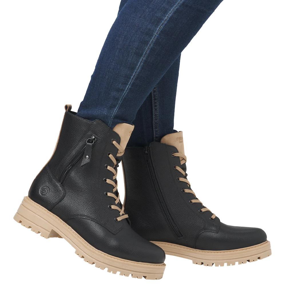 Remonte Winterboots Blockabsatz Winterstiefelette Schnürboots Mit Zierreißverschluss Online Kaufen