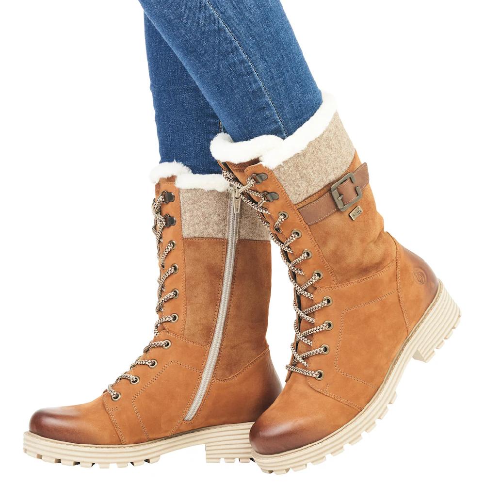 Remonte Winterstiefel Blockabsatz Schnürstiefel Mit Wasserabweisender Remonte TEX-Membran Online Bestellen