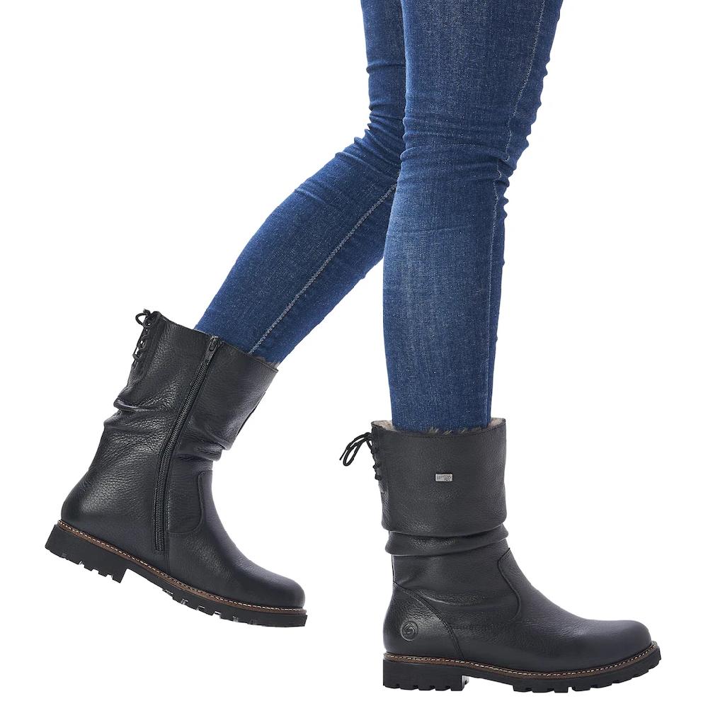 Remonte Winterstiefel Blockabsatz Winterboots Mit Falten Am Slouchy Schaft Schmale Form Kaufen