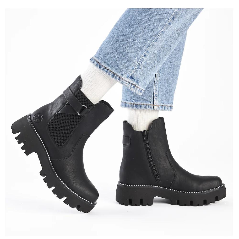 Rieker Chelseaboots Schlupfboots Stiefelette Plateau Mit Innenreißverschluss Online Kaufen