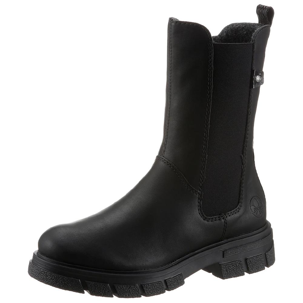 Rieker Chelseaboots Stiefelette Blockabsatz Boots mit breitem Stretcheinsatz online kaufen