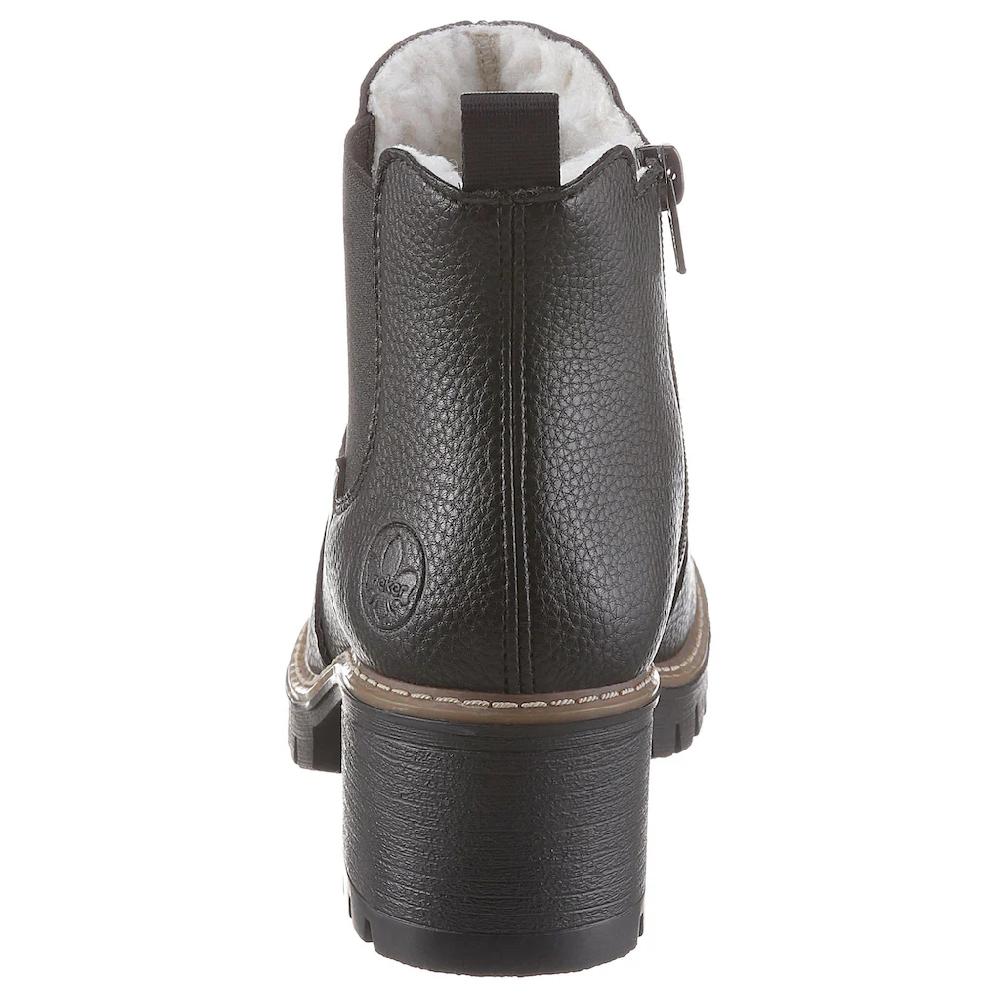 Rieker Chelseaboots Stiefelette Boots Blockabsatz Mit Struktur Am Obermaterial ▷ Für