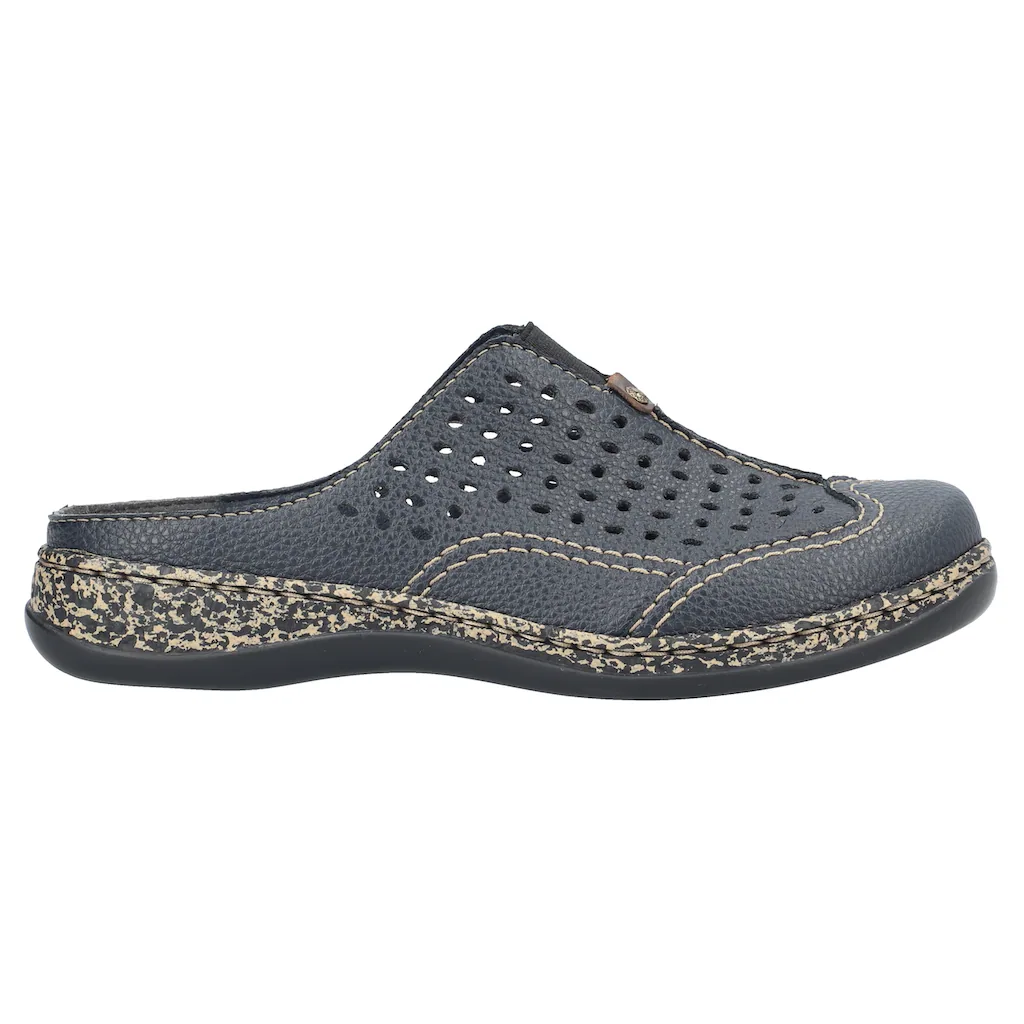 Rieker Clog Schlupfschuh Hausschuh Sommerschuh Mit Perforation