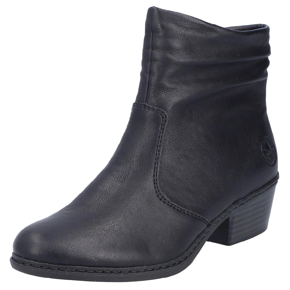 Rieker Cowboy Stiefelette Westernstiefelette mit Blockabsatz und Innenreißverschluss