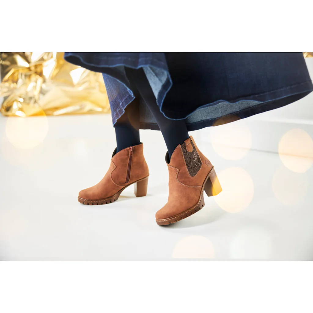 Rieker Cowboy Stiefelette Westernstiefelette Stiefelette Mit Seitlichem Stretcheinsatz Online Bestellen