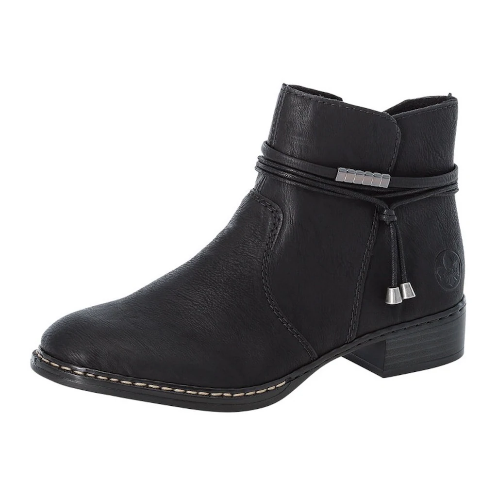 Rieker Cowboy Stiefelette Westernstiefelette Stiefelette mit Zierbänder schmale Form ▷ für