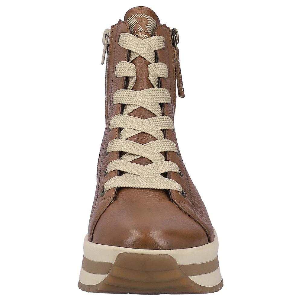 Rieker EVOLUTION Schnürboots Plateaustiefelette High Top Sneaker Mit Zwei Reißverschlüsse ▷ Für