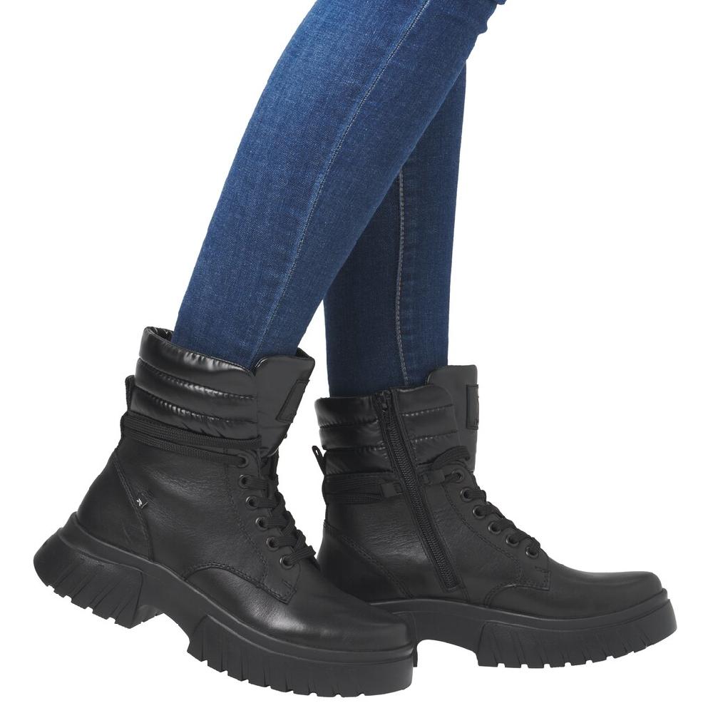 Rieker EVOLUTION Schnürboots Stiefelette Plateauboots Mit Schaftrandpolsterung ▷ Für