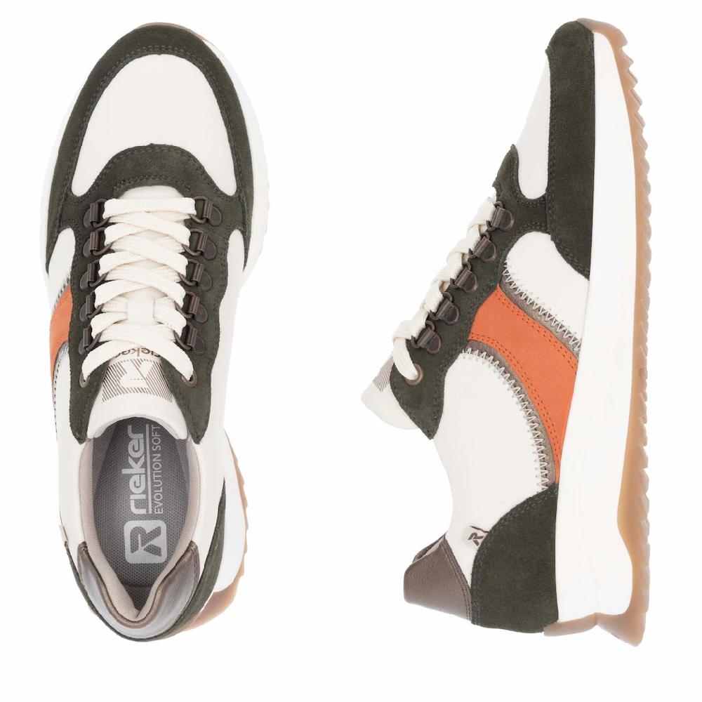 Rieker EVOLUTION Sneaker Freizeitschuh Halbschuh Schnürschuh Mit Modischen Kontrastbesätzen ▷ Für