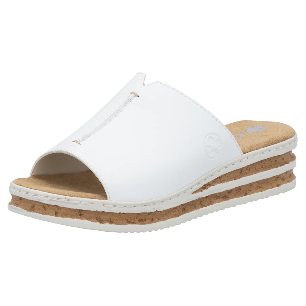 Rieker Keilpantolette Sommerschuh Hausschuh Keilabsatz zum Schlupfen