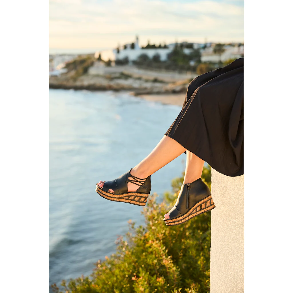 Rieker Keilsandalette Sommerschuh Sandale Keilabsatz Mit Innen-Reißverschluss Bestellen