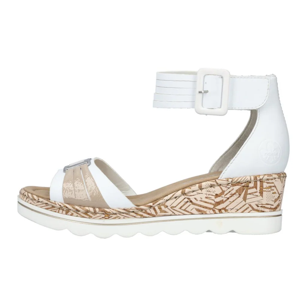 Rieker Keilsandalette Sommerschuh Sandale Keilabsatz Mit Print An Der Laufsohle Online Kaufen