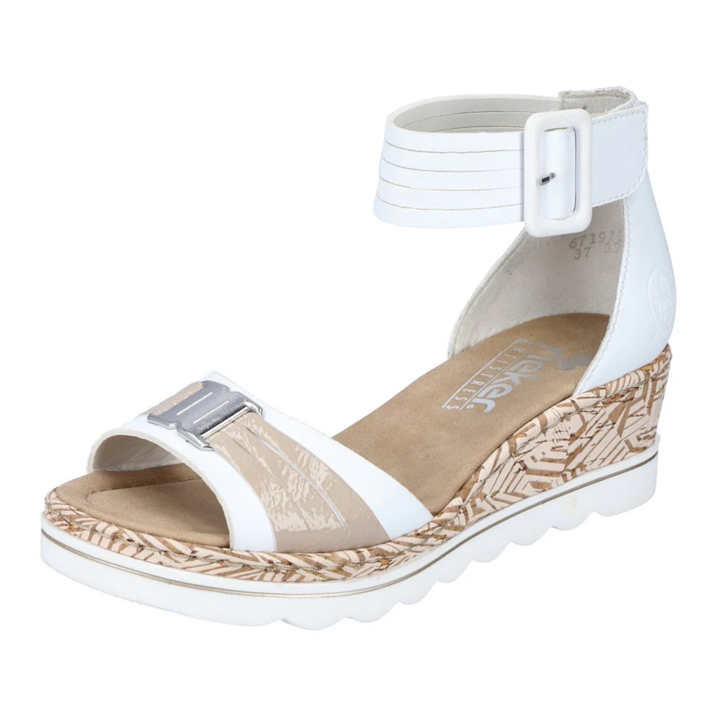 Rieker Keilsandalette Sommerschuh Sandale Keilabsatz mit Print an der Laufsohle online kaufen