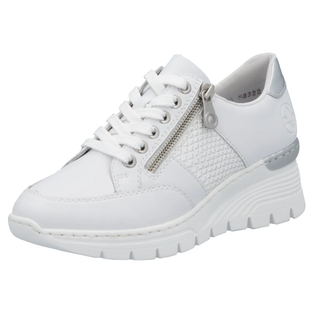 Rieker Keilsneaker Halbschuh Freizeitschuh Schnürschuh Sneaker mit Reißverschluss
