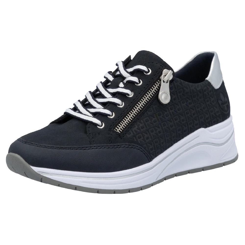 Rieker Keilsneaker Halbschuh Schnürschuh Freizeitschuh mit Lettern bedruckt kaufen