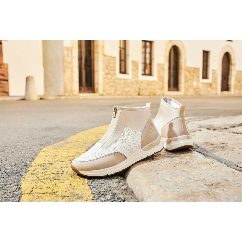 Rieker Keilsneaker Stiefelette Boots Rosenprägung Mit Reißverschluss Vorne Online Kaufen