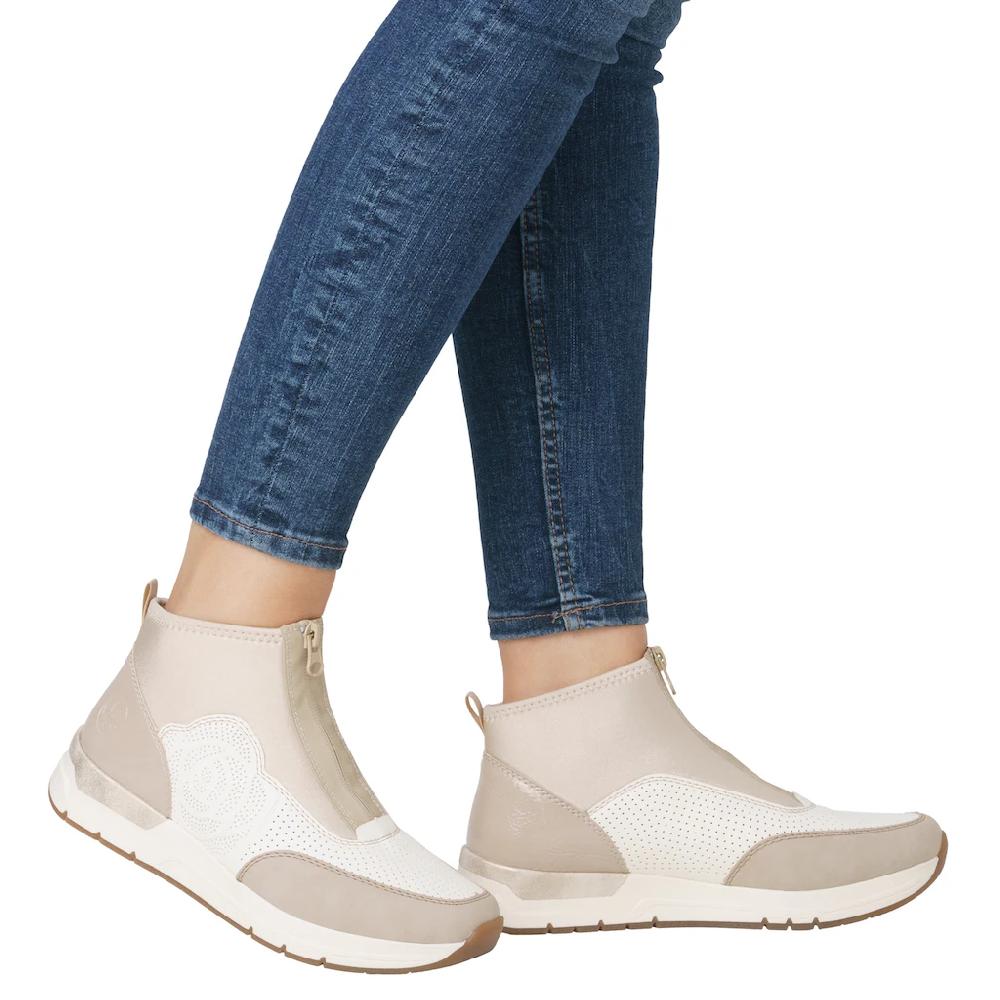 Rieker Keilsneaker Stiefelette Boots Rosenprägung Mit Reißverschluss Vorne Online Kaufen