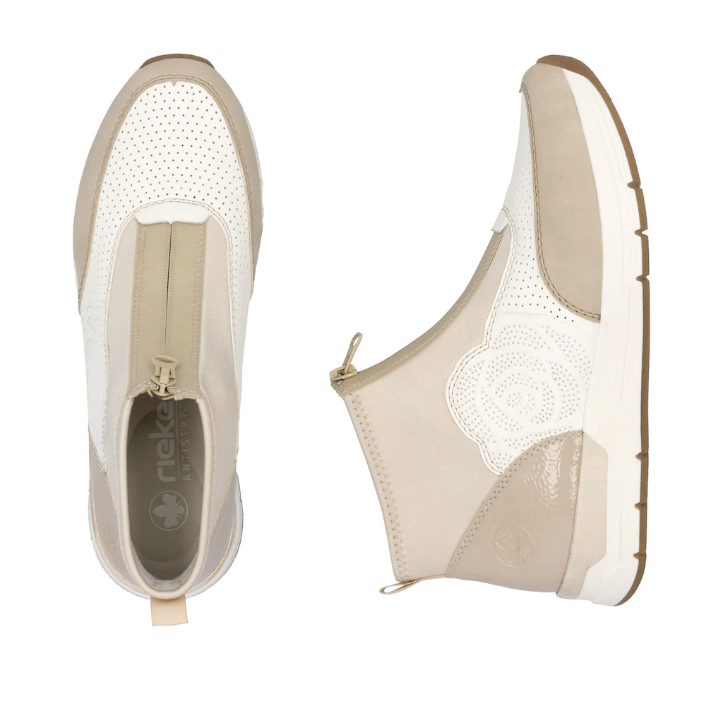 Rieker Keilsneaker Stiefelette Boots Rosenprägung Mit Reißverschluss Vorne Online Kaufen