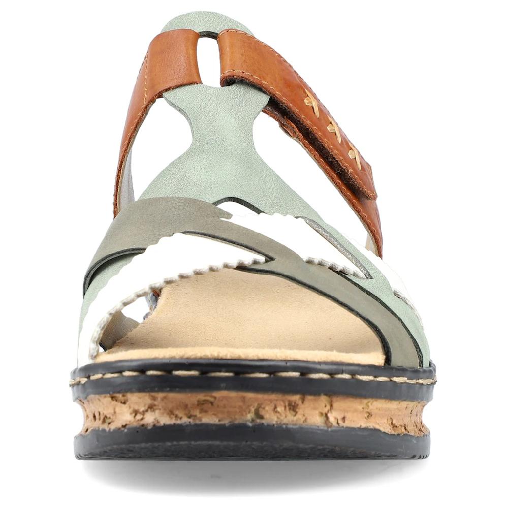 Rieker Pantolette Keilabsatz Sommerschuh Schlappen Mit Praktischem Klettriemchen Online Bestellen