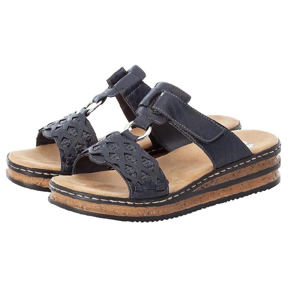 Rieker Pantolette Keilabsatz Sommerschuh Schlappen Mit Riemchen In Flechtoptik ▷ Für