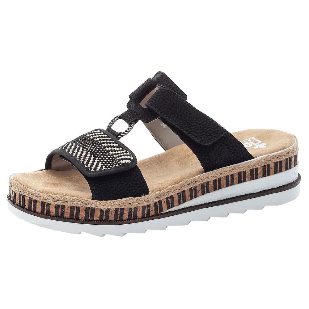 Rieker Pantolette Keilabsatz Sommerschuh Schlappen mit weicher Innensohle online kaufen