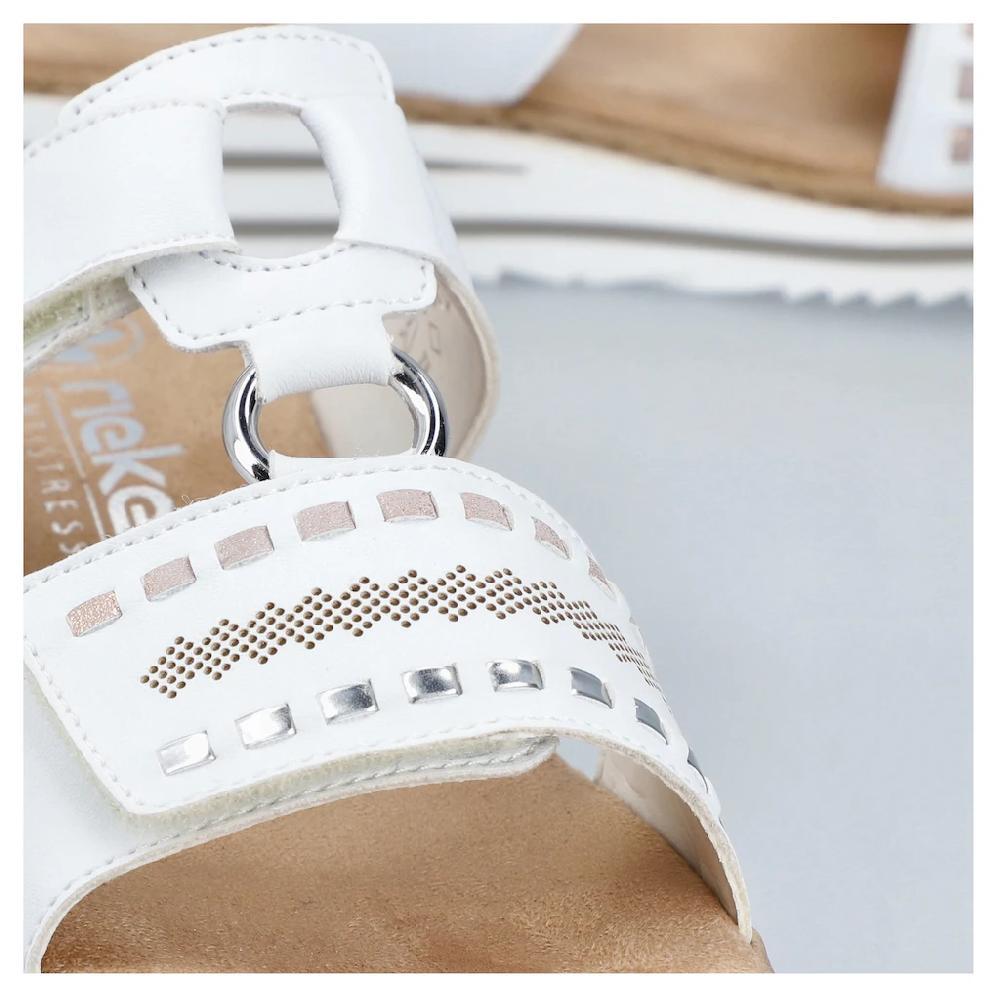 Rieker Pantolette Keilabsatz Sommerschuh Schlappen Mit Praktischen Klettriemchen ▷ Für