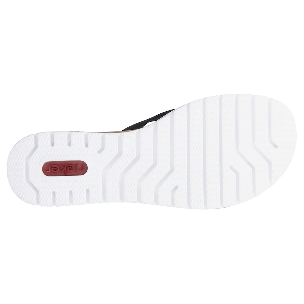 Rieker Pantolette Keilabsatz Sommerschuh Schlappen Mit Keilabsatz In Kork-Optik