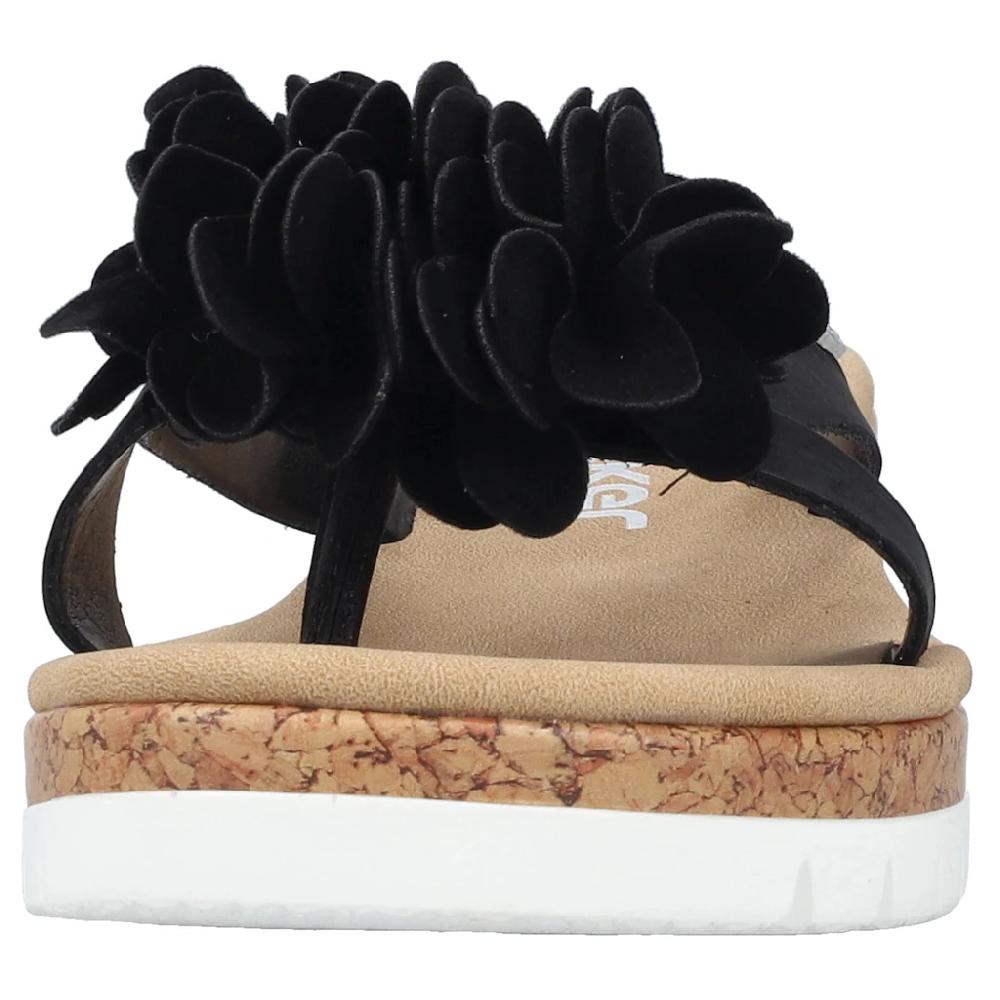 Rieker Pantolette Keilabsatz Sommerschuh Schlappen Mit Keilabsatz In Kork-Optik