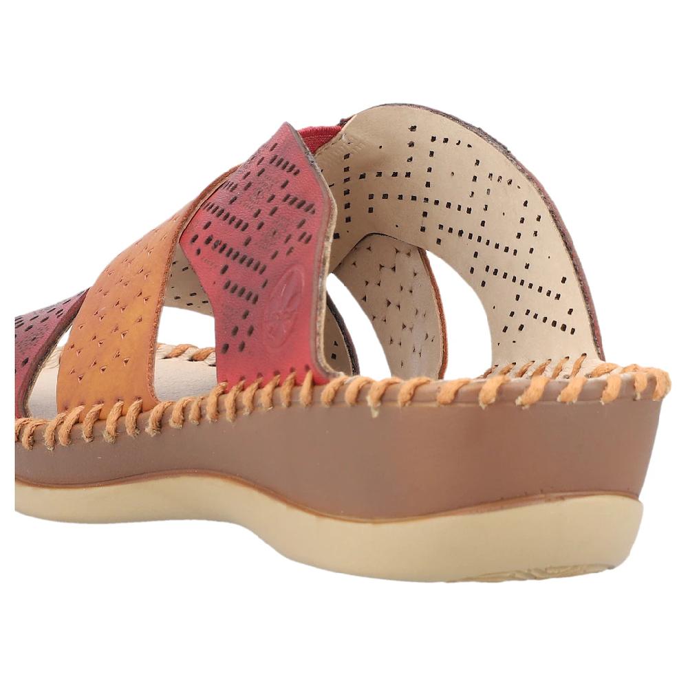 Rieker Pantolette Keilabsatz Sommerschuh Schlappen Mit Weicher Leder-Innensohle Online Kaufen