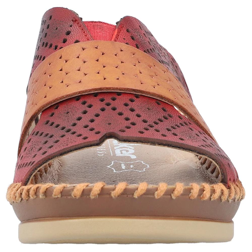 Rieker Pantolette Keilabsatz Sommerschuh Schlappen Mit Weicher Leder-Innensohle Online Kaufen