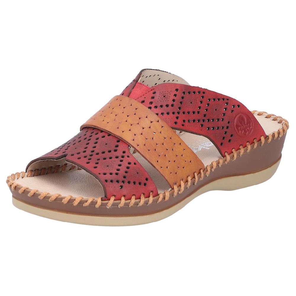 Rieker Pantolette Keilabsatz Sommerschuh Schlappen mit weicher Leder-Innensohle online kaufen