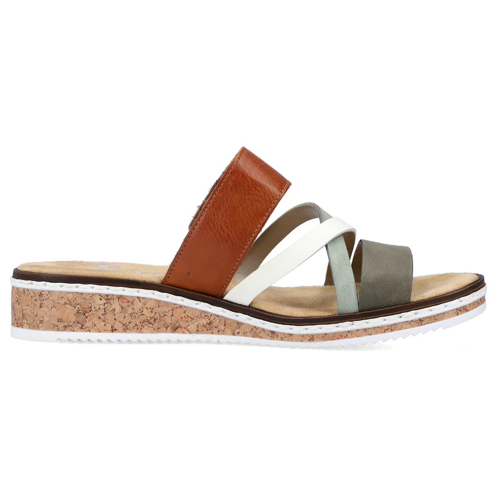 Rieker Pantolette Keilabsatz Sommerschuh Schlappen Mit Klettriemchen Online Bestellen