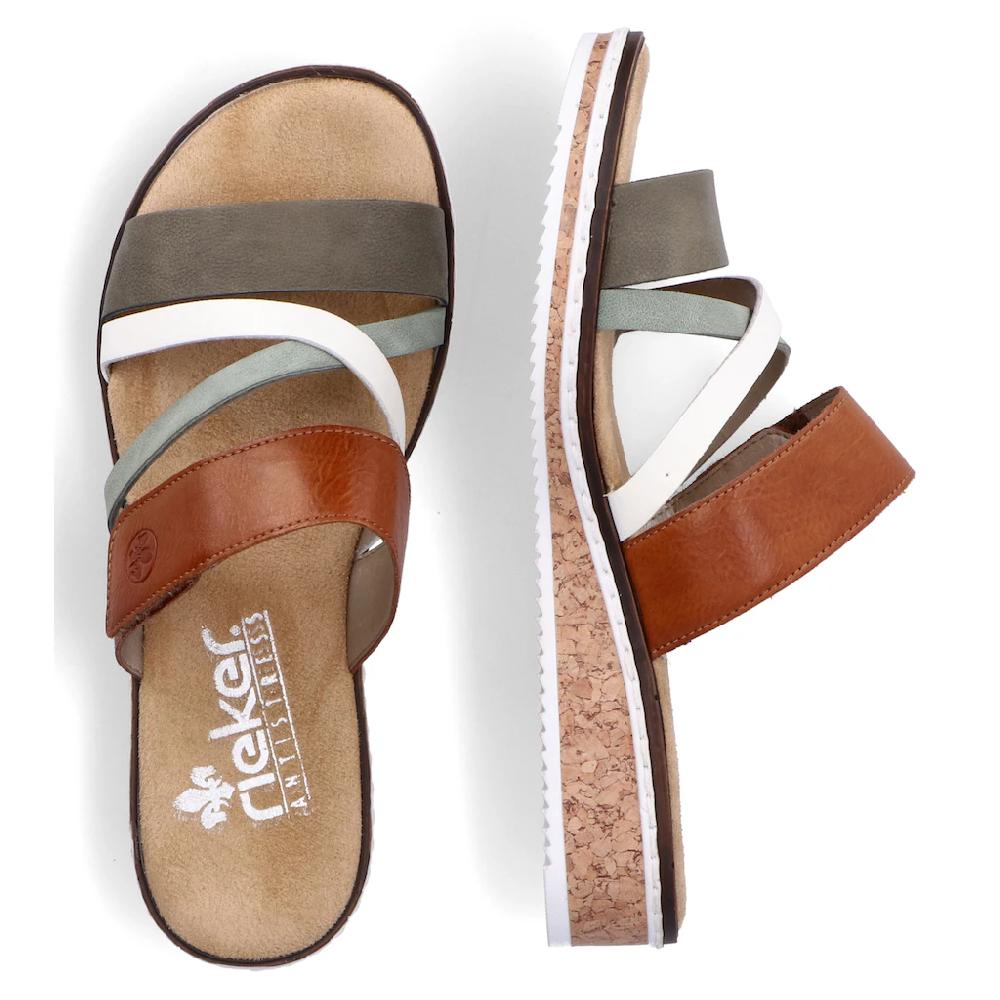 Rieker Pantolette Keilabsatz Sommerschuh Schlappen Mit Klettriemchen Online Bestellen