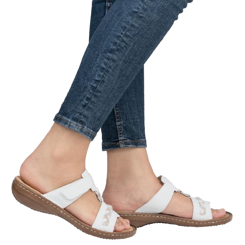 Rieker Pantolette Keilabsatz Sommerschuh Schlappen In Sommerlicher Optik Online Kaufen