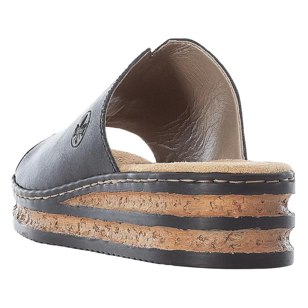 Rieker Pantolette Plateau Sommerschuh Schlappen In Klassischer Optik Online Bestellen