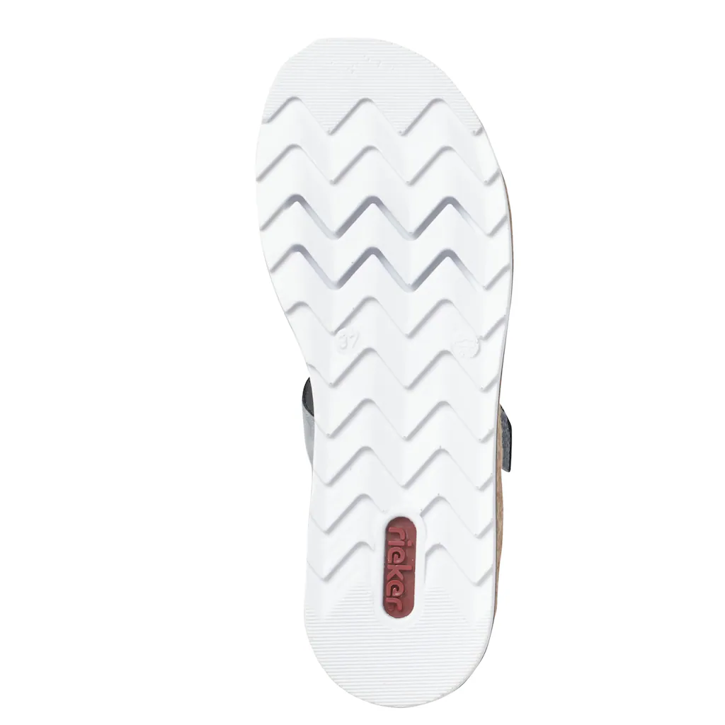 Rieker Pantolette Plateau Sommerschuh Schlappen Mit Strass-Stein-Verzierung Online Bestellen